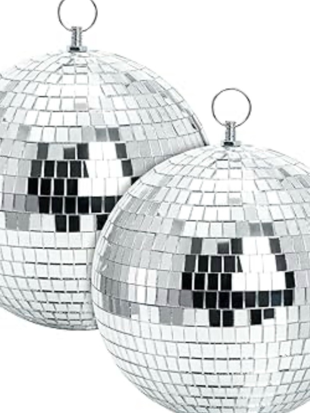 2 Silver Disco Mirror Balls 7” Bachelorette Bridal Party Decor